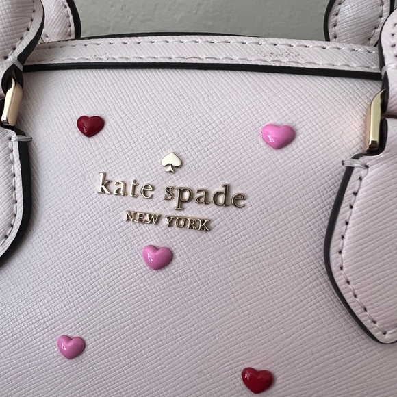 SET🩷 Kate Spade Madison Duffle Crossbody Bag & Wallet Heart Studs Powdered Sugar - Picture 16 of 16